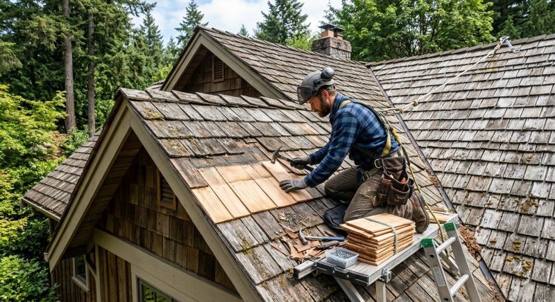 Cedar Shake Roof Repair in Mathews, VA