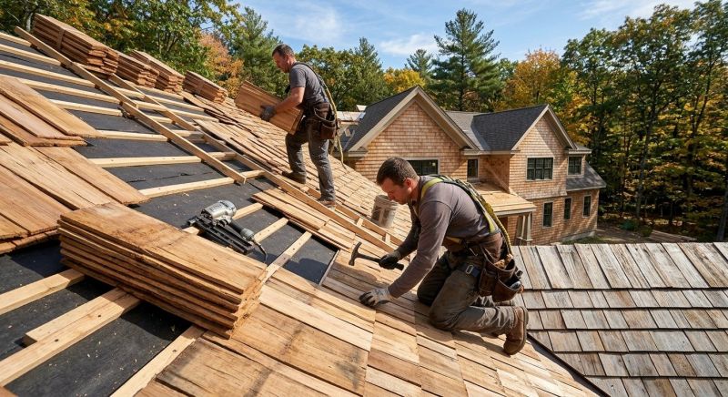 Natural Wood Roof Installation in Yorktown, VA