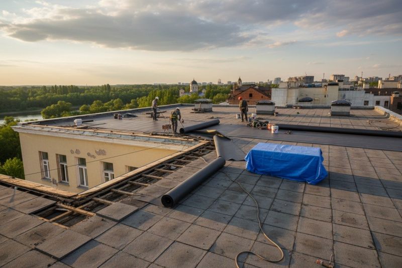 Single Ply Roof Replacement in Hudgins, VA