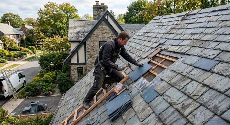 Slate Roof Leak Repair in Yorktown, VA