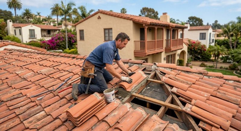 Spanish Tile Roof Repair in Yorktown, VA