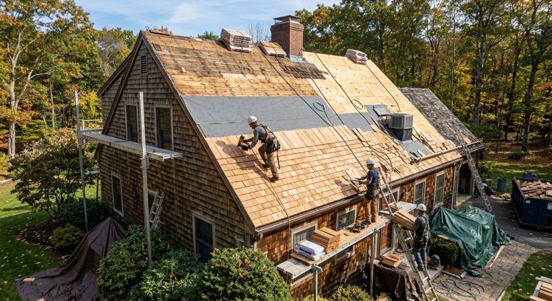 Wood Shingle Roof Replacement in Yorktown, VA